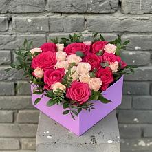 Цветочная композиция из Розы в коробке в Балабаново