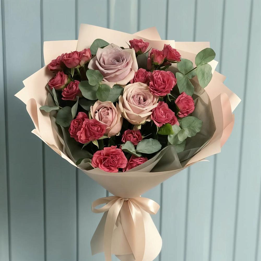 Букет цветов из: Гвоздики и Розы в Балабаново