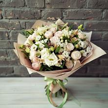 Букет цветов из:  Альстромерии, Розы и Хризантемы в Балабаново