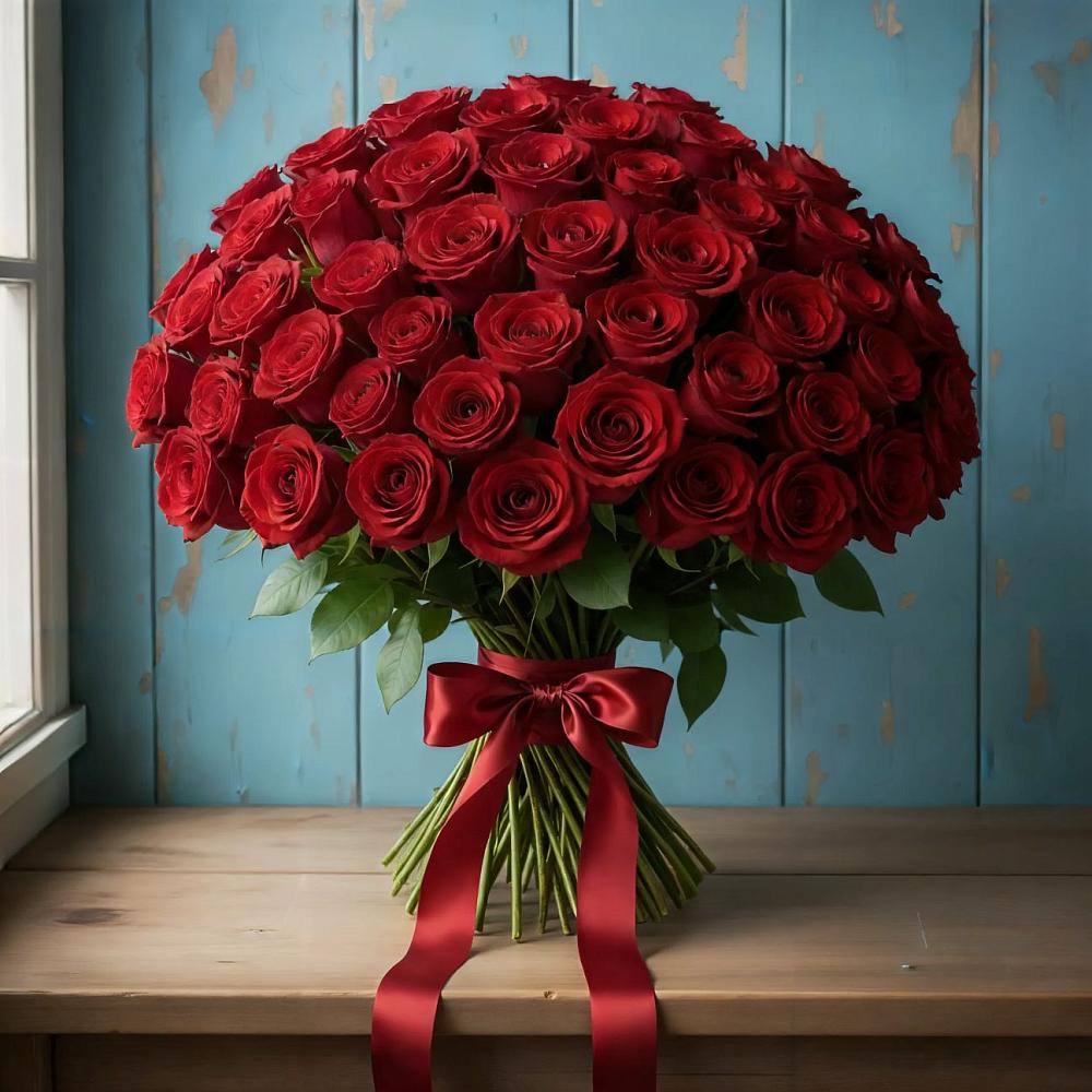 Букет Красные розы Блэк Меджик в Балабаново