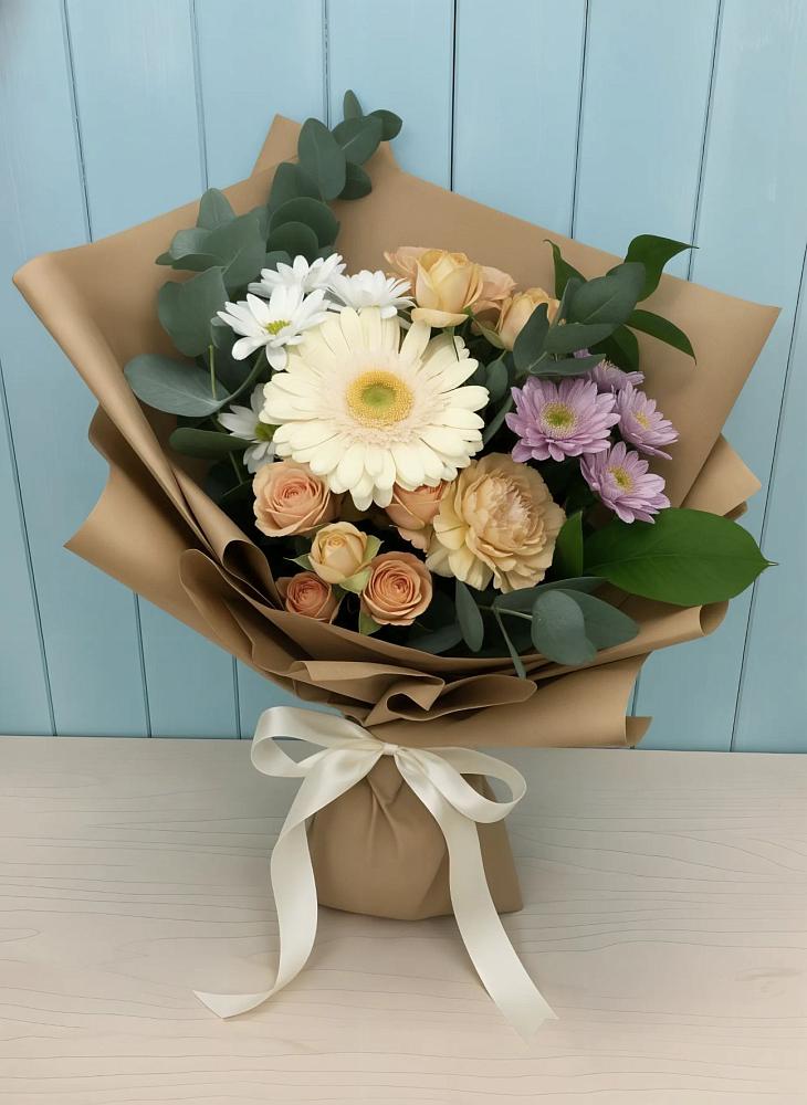 Букет цветов из: Герберы и Хризантемы в Балабаново