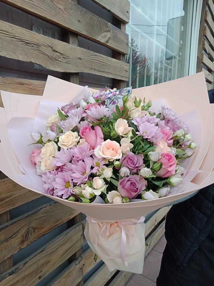 Букет цветов из: Розы и Хризантемы в Балабаново