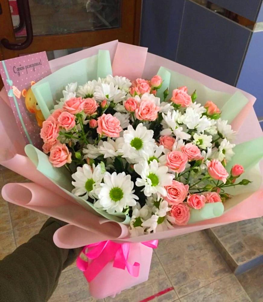 Букет цветов из: Розы и Хризантемы в Балабаново