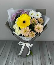 Букет цветов из:  Розы, Герберы и Хризантемы в Балабаново