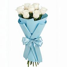 Букет 7 белых роз Проуд в Балабаново