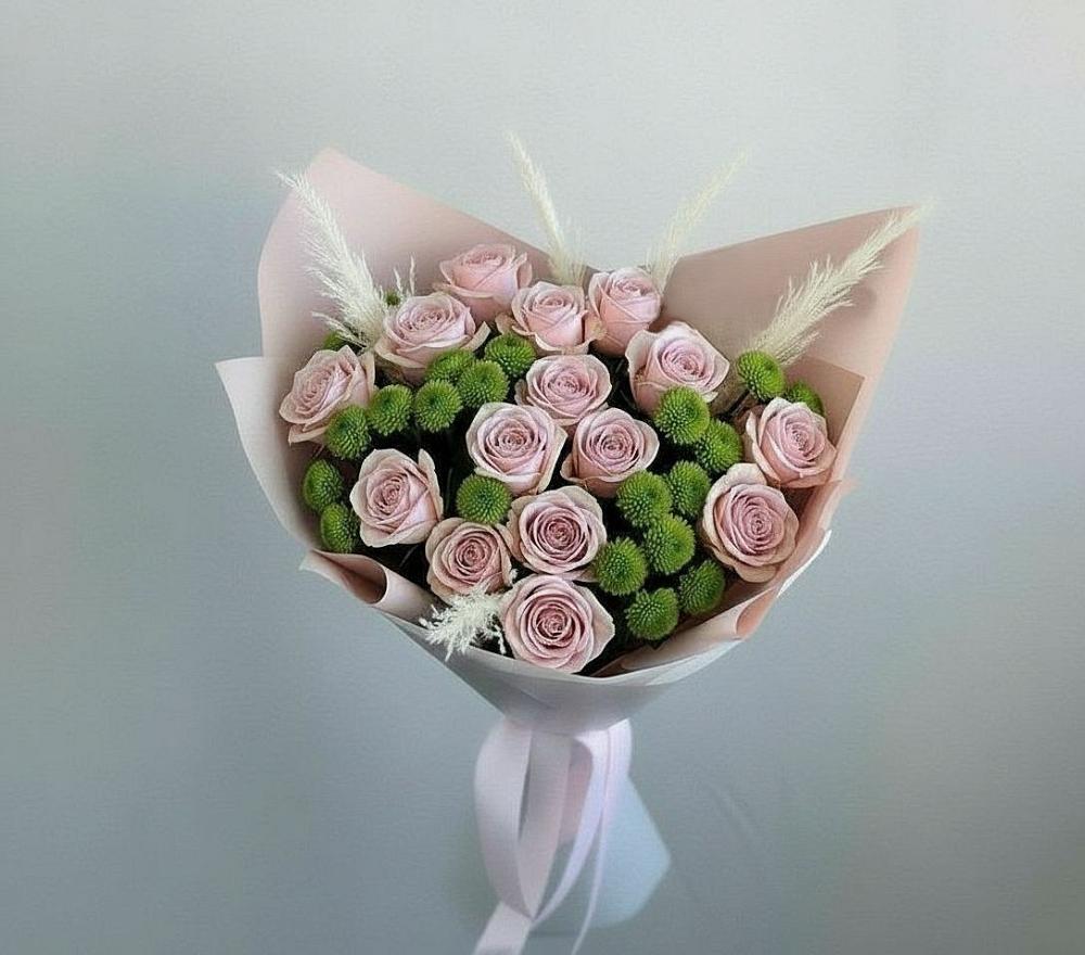 Букет цветов из: Розы и Хризантемы в Балабаново