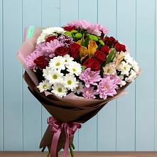 Букет цветов из:  Розы, Хризантемы и Альстромерии в Балабаново