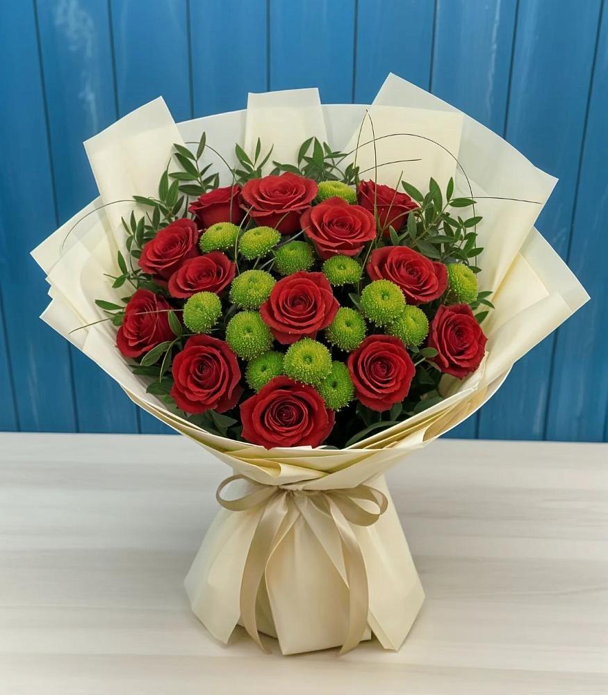 Букет цветов из: Розы и Хризантемы в Балабаново