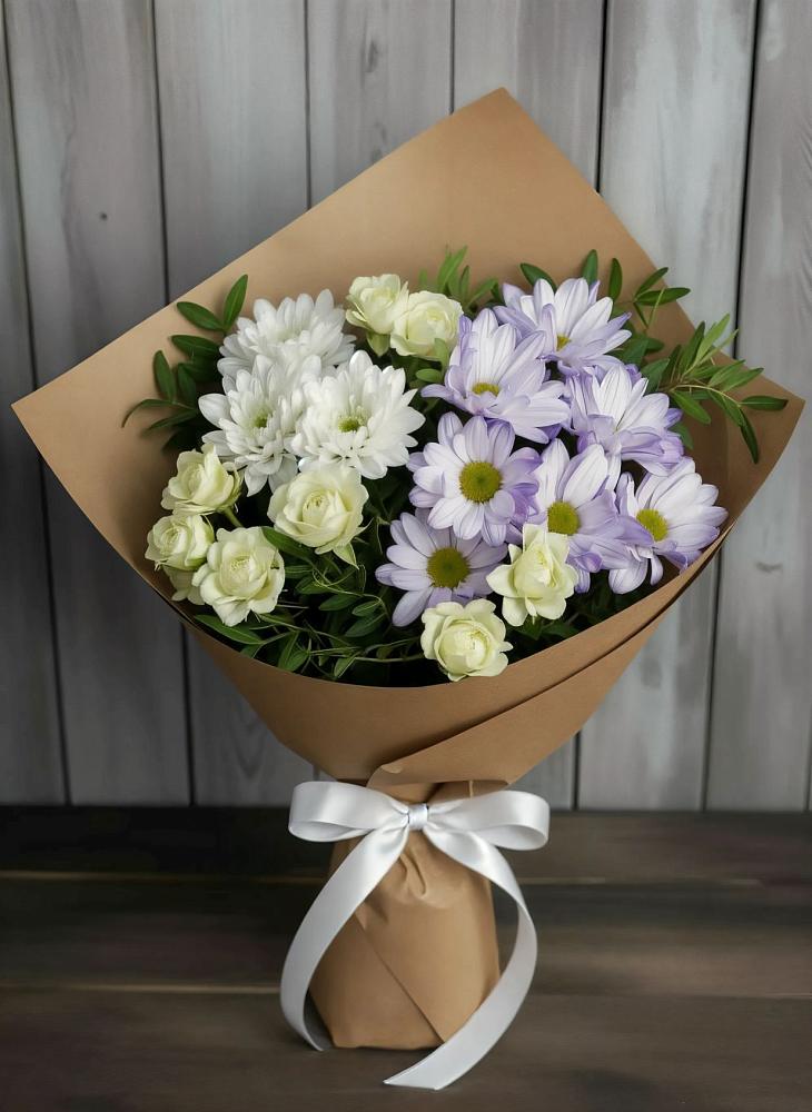 Букет цветов из: Хризантемы и Розы в Балабаново